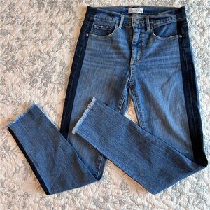 LOFT Two-Tone Blue Ankle Jeans High Waist Skinny 27/4